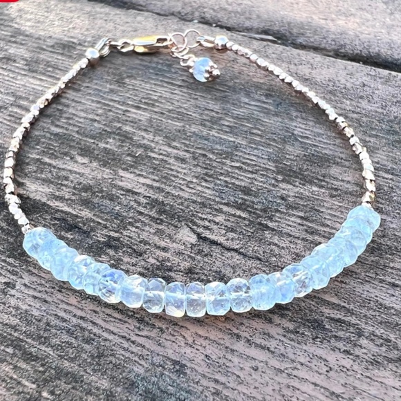 Handmade Natural Moonstone Bracelet Karen Hill Tribe 18k Rose Gold Vermeil Beads - Picture 6 of 6